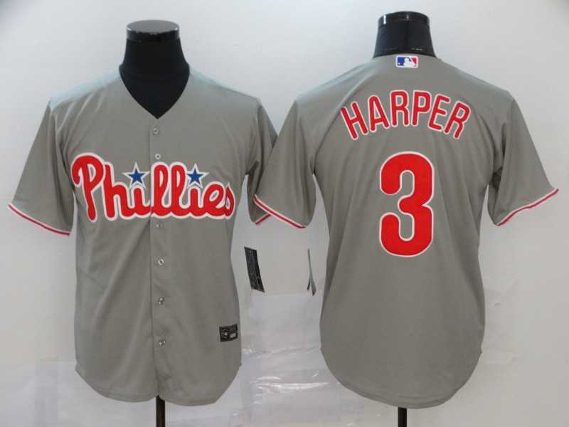 Phillies 3 Bryce Harper Gray 2020 Nike Cool Base Jersey,We sell and wholesale Phillies 3 Bryce Harper Gray 2020 Nike Cool Base Jersey on line form chian!